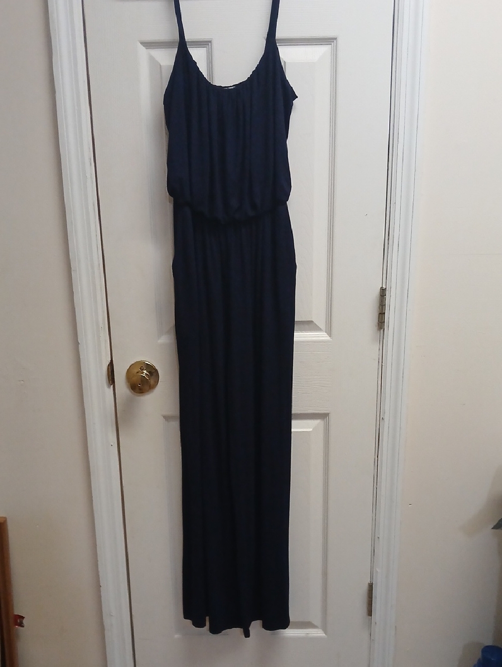 KALEIGH SPAGHETTI STRAPPED JUMPSUIT/LOUNGER WITH POCKETS, NAVY BLUE6